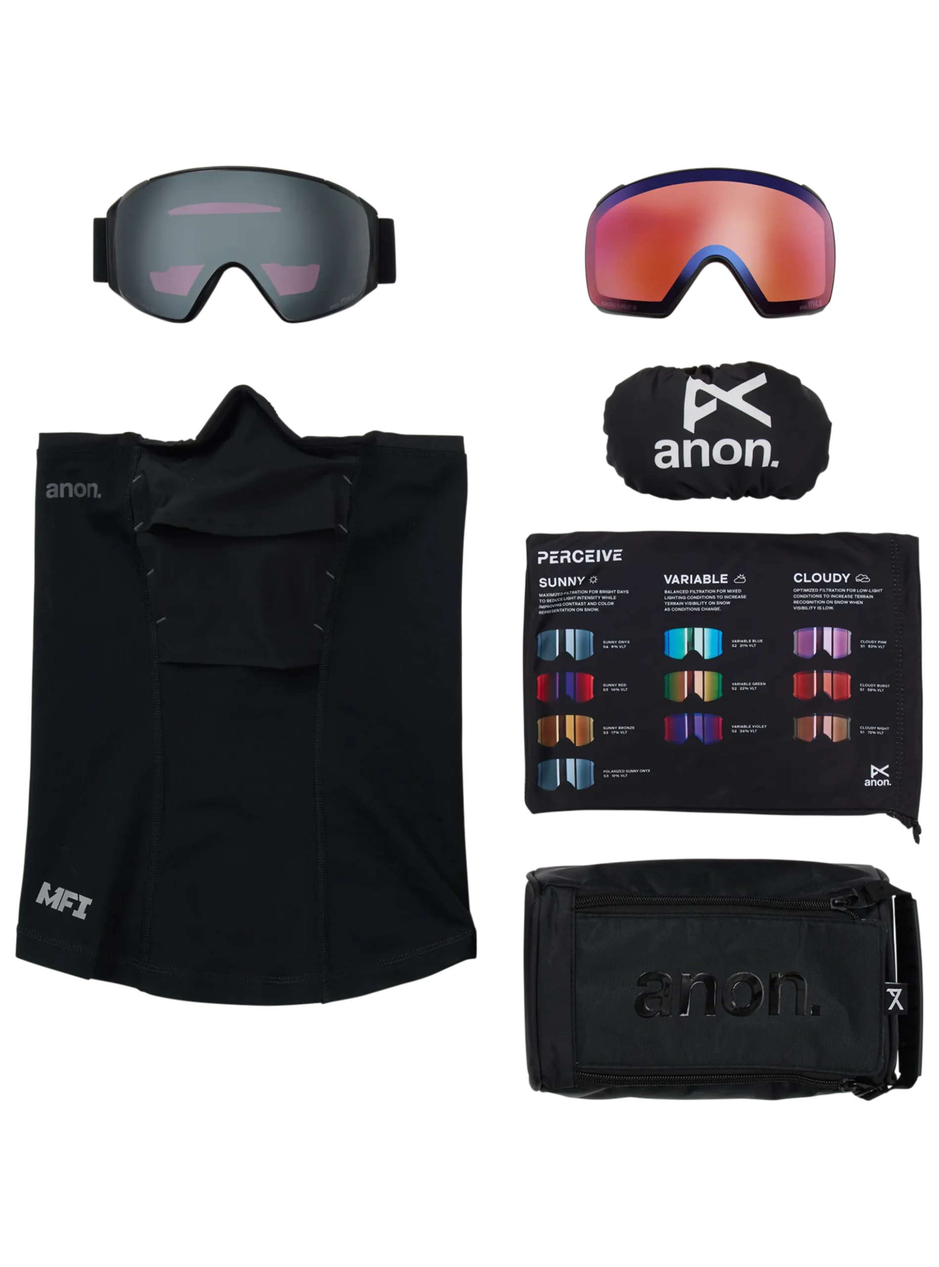 Anon M4S Brille (torisch) + Zusatzbrillenglas + MFI® Face Mask