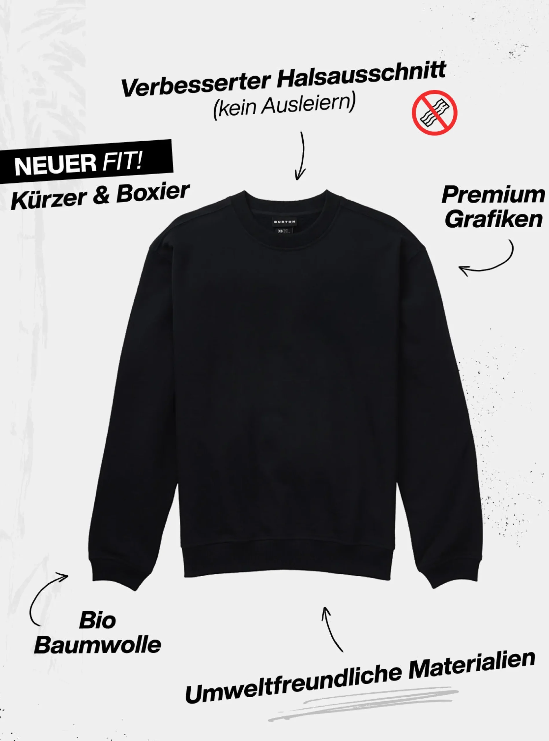 BRTN Sweatshirt mit Rundhalsausschnitt